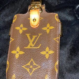 Louis Vuitton Cell phone Size  Base length: 2.75 in  Height: 5.5 in  Width: 0.75
